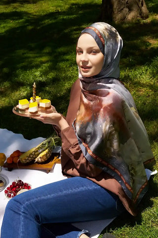 Crystal Perla Desen Şal - Antrasit