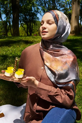 Crystal Perla Desen Şal - Antrasit