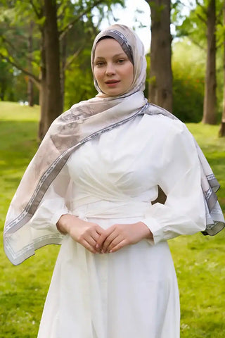 Crystal Perla Desen Şal - Haki