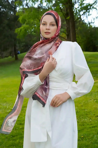 Crystal Perla Desen Şal - Kiremit