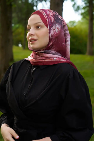 Crystal Perla Desen Şal - Kırmızı