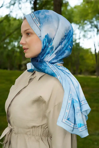 Crystal Perla Desen Şal - Mavi
