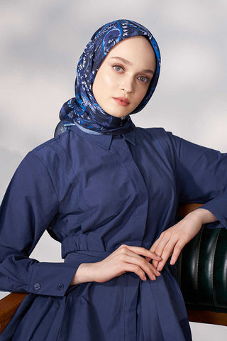 Daisy Allure Desen Eşarp - Lacivert
