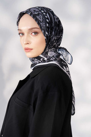 Daisy Allure Desen Eşarp - Siyah