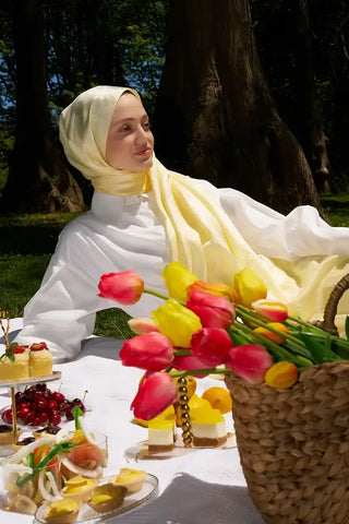 Elegance Etnik Desen Jakar Şal - Sarı