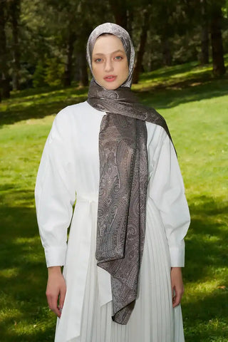 Rabia Hundi Elegance Lace DesenJakarŞal-Kahverengi