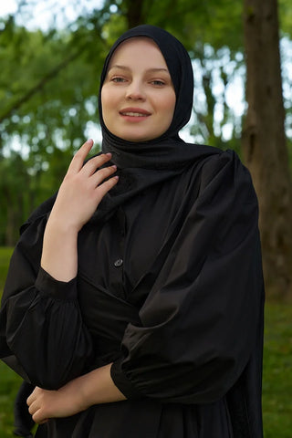 Elegance Lace Desen Jakar Şal - Siyah