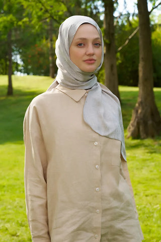 Elegance Silva Desen Jakar Şal - Bej