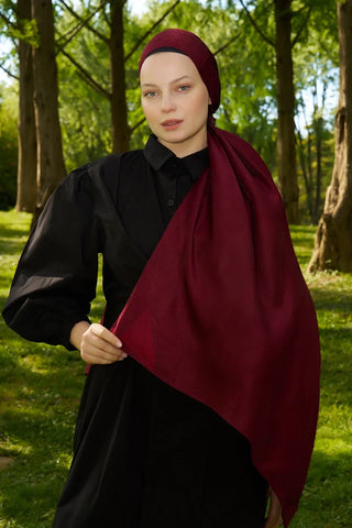Elegance Silva Desen Jakar Şal - Bordo