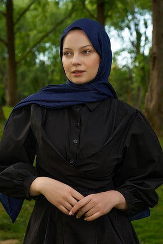 Elegance Silva Desen Jakar Şal - Lacivert