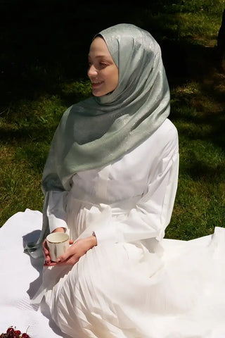 Elegance Silva Desen Jakar Şal - Mint