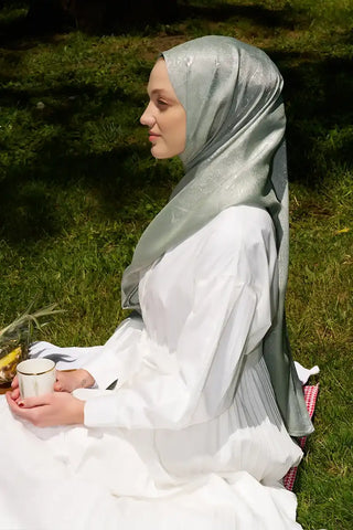 Elegance Silva Desen Jakar Şal - Mint