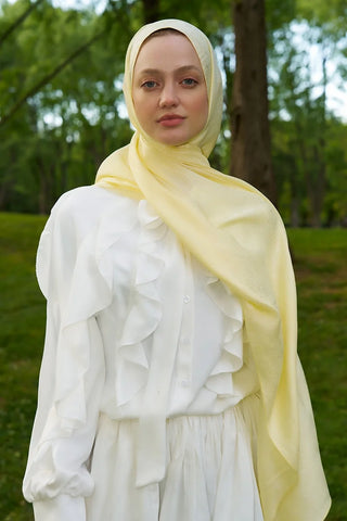 Elegance Silva Desen Jakar Şal - Sarı