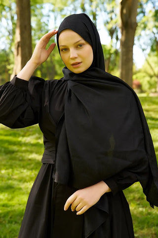 Elegance Silva Desen Jakar Şal - Siyah