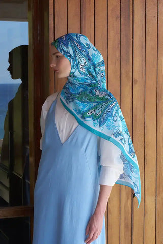 Endless Alive Desen Şal - Turkuaz