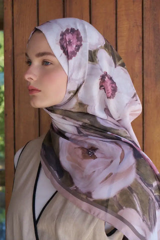 Endless Bloom Desen Şal - Vizon