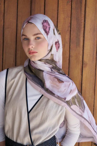 Endless Bloom Desen Şal - Vizon