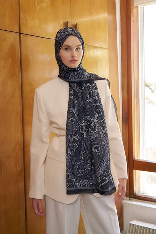 Endless Brise Desen Şal - Siyah