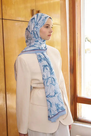 Endless Golden Desen Şal - Mavi