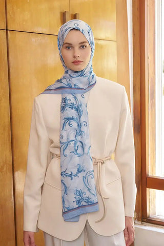 Endless Golden Desen Şal - Mavi
