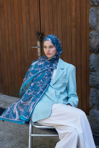 Endless Golden Desen Şal - Petrol