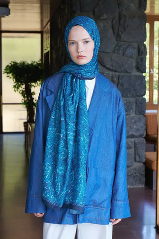 Endless Lena Desen Şal - Gece Mavisi