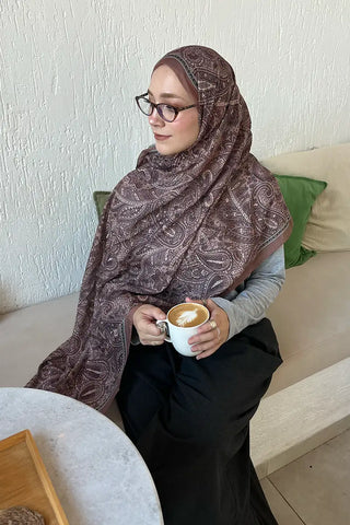Endless Lena Desen Şal - Kahverengi