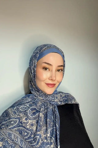 Endless Lena Desen Şal - Kot Mavi