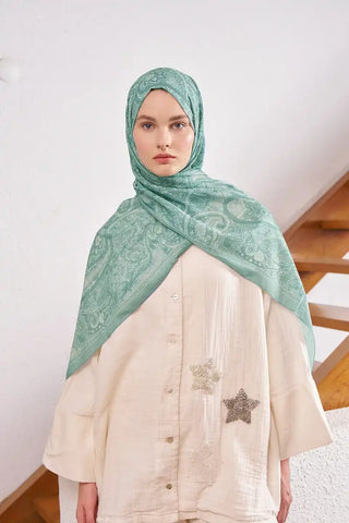 Endless Lena Desen Şal - Su Yeşili