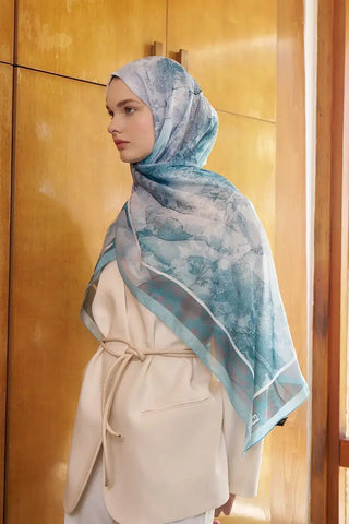Kübra KOÇ Endless Sunlit Desen Şal - Mint