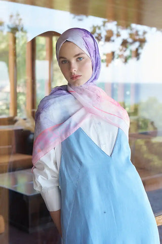 Endless Sunlit Desen Şal - Pembe