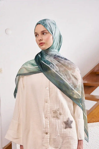 Endless Sunlit Desen Şal - Yeşil