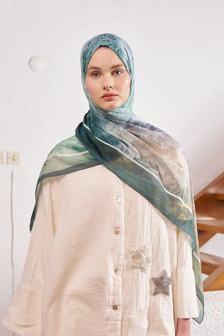 Endless Sunlit Desen Şal - Yeşil