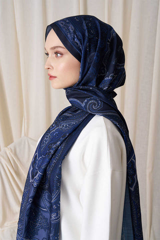 Historical Dionessa Desen Şal - Gece Mavisi