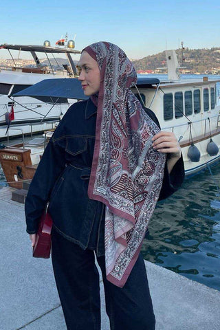 Historical Dionessa Desen Şal - Gül Kurusu