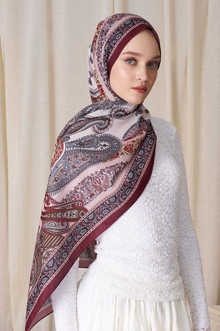 Historical Dionessa Desen Şal - Mürdüm