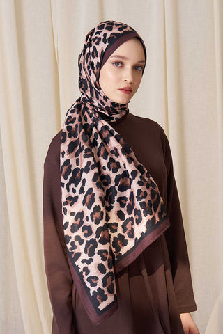 Historical Leopar Desen Şal - Kahverengi