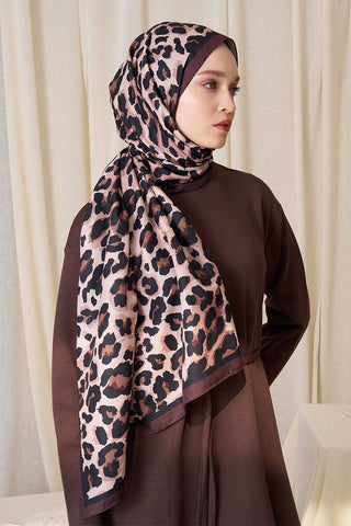 Historical Leopar Desen Şal - Kahverengi