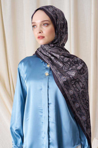 Berce Kaplan Historical Livia Desen Şal - Kahve/Bej