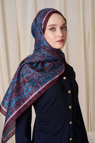 Historical Veloria Desen Şal - Petrol