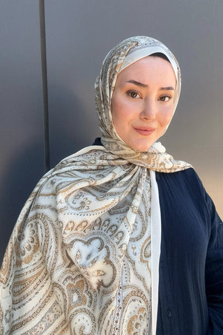 Historical Victorian Desen Şal - Krem