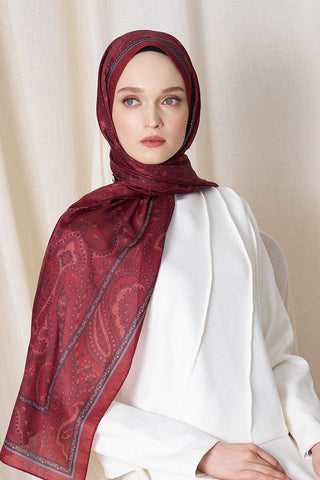 Tuğba Bağ Historical Victorian Desen Şal - Kırmızı