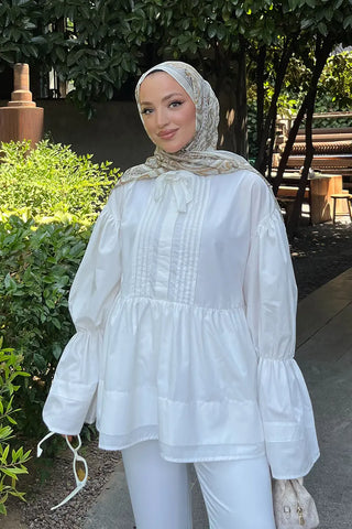 Historical Victorian Desen Şal - Krem