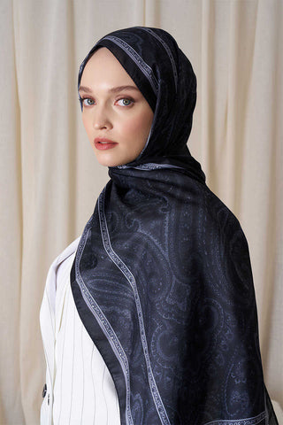 Historical Victorian Desen Şal - Siyah