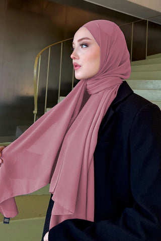 Krep Şifon Şal - Rose