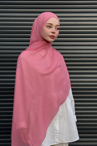 Krep Şifon Şal - Rose