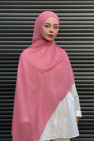 Krep Şifon Şal - Rose