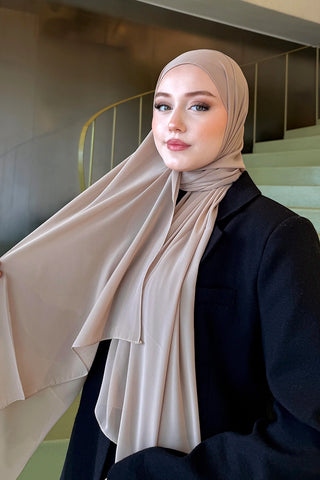 Krep Şifon Şal - Bej