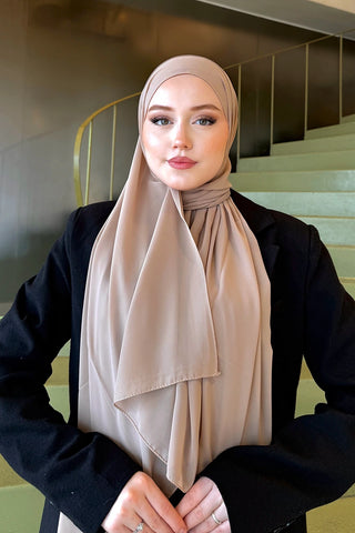 Krep Şifon Şal - Bej