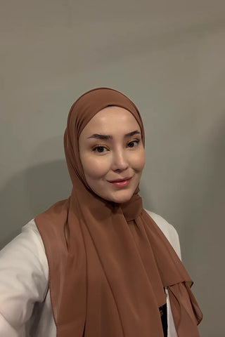 Krep Şifon Şal - Bronz